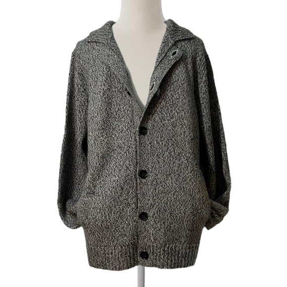 Banana Republic Gray Cardigan Mens Sweater Cable Knit Long Sleeve Button Large